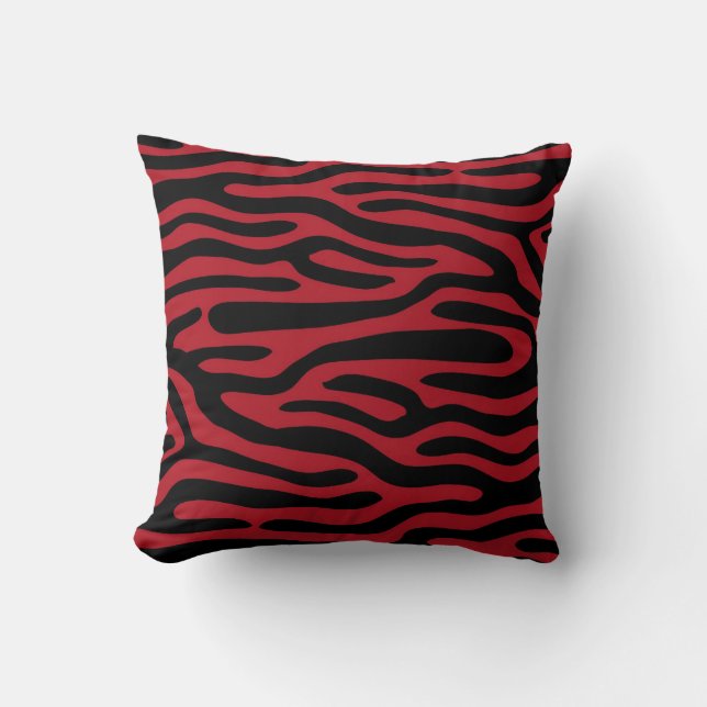 Red and Black Tribal Pattern Cushion (Front)