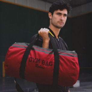 Red and Black Typography Based Design Gym Bag