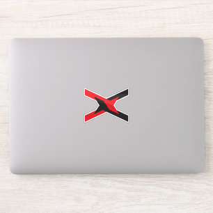 Red and Black Unit Letter X Monogram