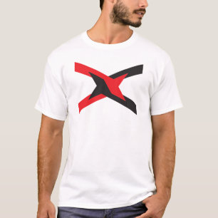 Red and Black Unit Letter X Monogram T-Shirt