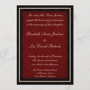 Red and Black Winter Wedding Invitations