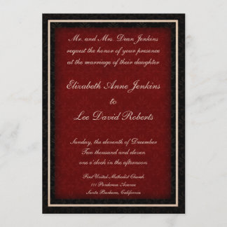 Red and Black Winter Wedding Invitations