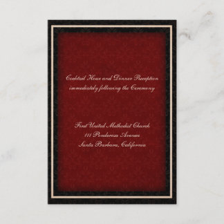 Red and Black Winter Wedding Reception Card