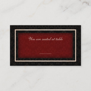 Red and Black Winter Wedding Table Seating Card