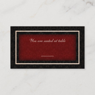 Red and Black Winter Wedding Table Seating Card