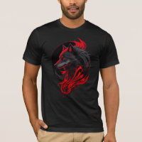 Red and Black Wolf Head