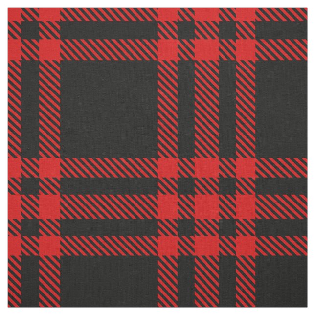 Red and Black XL Plaid Tartan Fabric (Swatch)