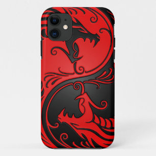 Red and Black Yin Yang Dragons iPhone 11 Case