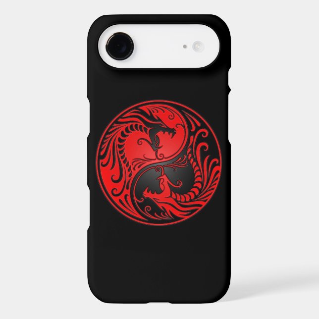 Red and Black Yin Yang Dragons Case-Mate iPhone Case (Back)