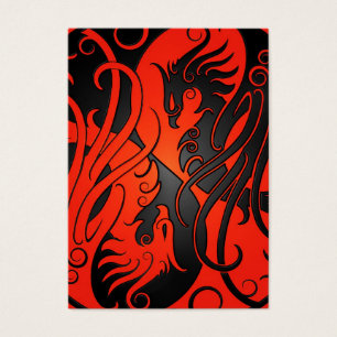 Red and Black Yin Yang Phoenix
