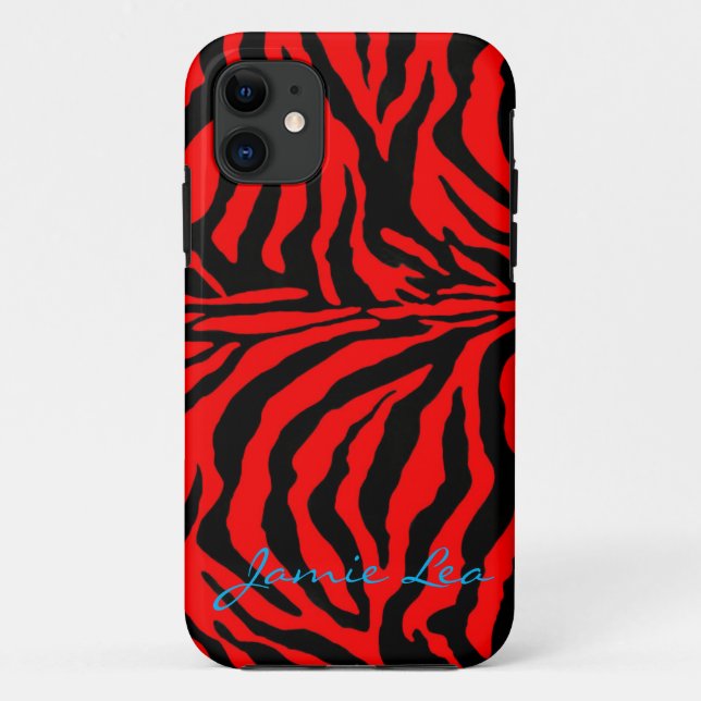 Red and Black Zebra Phone Case (Back)