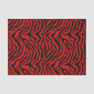 Red and black zebra stripe tissue paper
