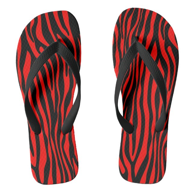 Red and Black Zebra Thongs (Footbed)