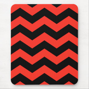 Red and Black Zig Zag Pattern Mouse Pad