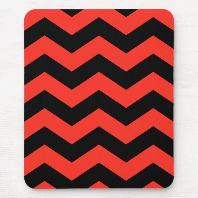 Red and Black Zig Zag Pattern Mouse Pad (Front)