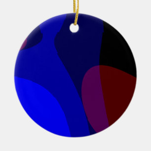 Red And Blue Abstract Art 601 Ceramic Ornament