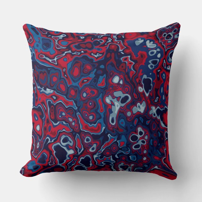 Red and Blue abstract Cushion (Front)