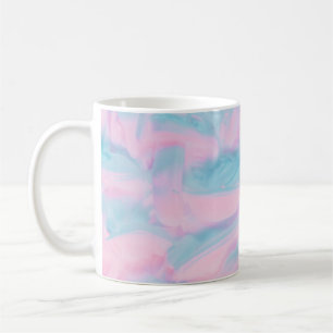 RED AND BLUE ABSTRACT PAINTING COFFEE MUG