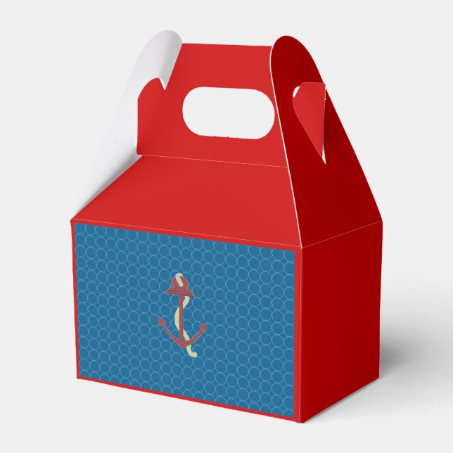 Red and Blue Anchor Favour Box (Front Side)