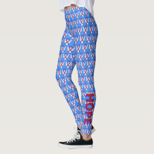 Red and Blue Awareness Ribbon Custom Leggings