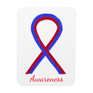 Red and Blue Awareness Ribbon Custom Magnets