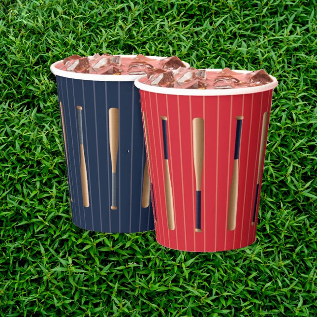 Red and Blue Baseball Birthday Paper Cups (Creator Uploaded)