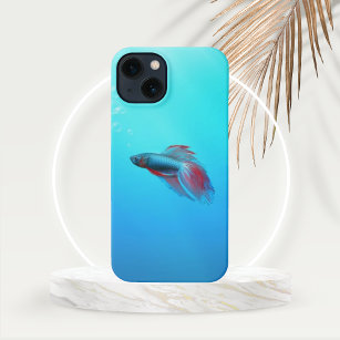 Red and Blue Betta Siamese Fighting Fish iPhone 13 Case