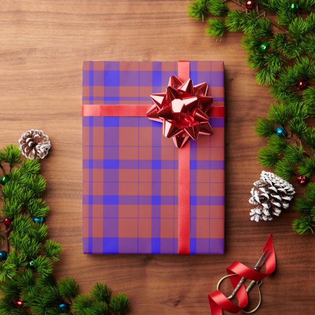 Red and blue Buffalo Plaid Wrapping Paper (Holiday Gift)
