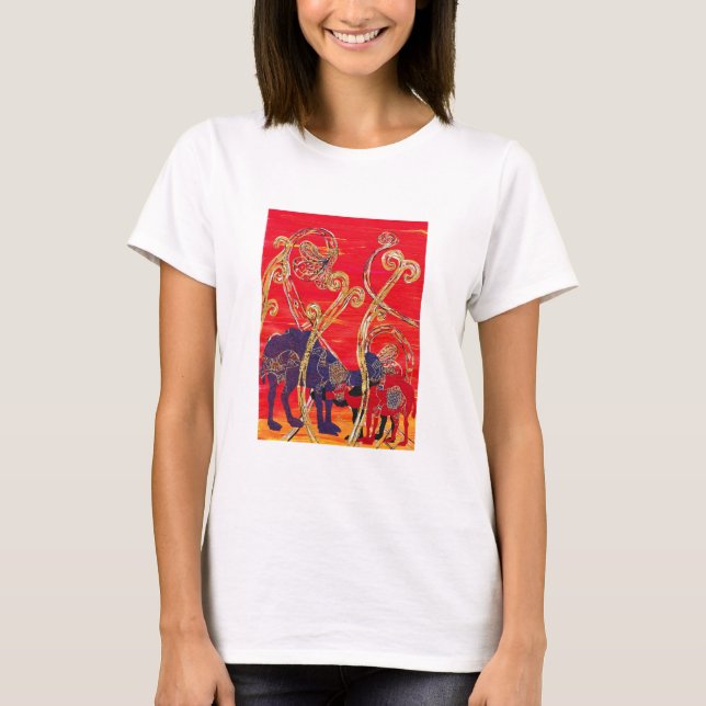 Red and Blue Camels T Shirt (Front)