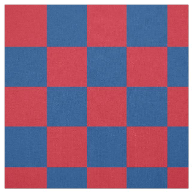 Red and blue chequerboard pattern fabric (Swatch)