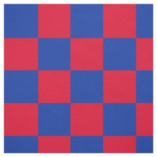Red and blue chequerboard pattern fabric