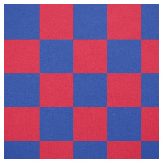 Red and blue chequerboard pattern fabric (Swatch)