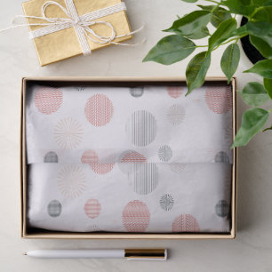Red and blue circles on white tissue paper