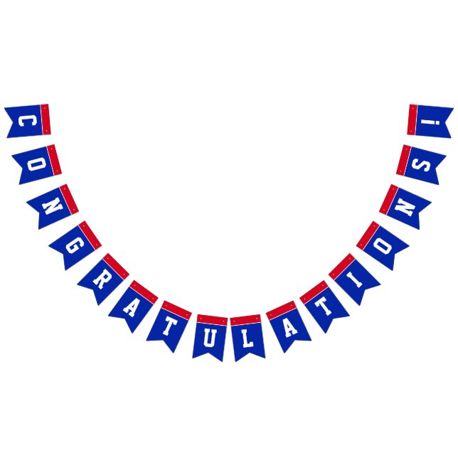 Red and Blue Congratulations Graduation Bunting (All)