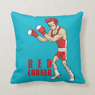 red and blue corner boxers cushion
