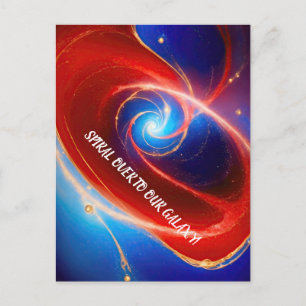 Red and Blue Cosmic Spiral Postcard