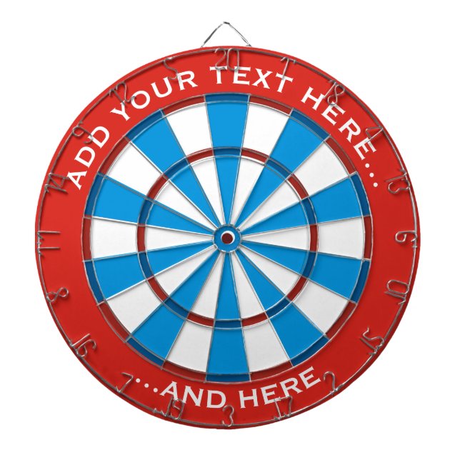 Red and Blue Dartboard with custom text (Front)