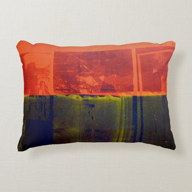 Red and Blue Decorative Cushion (Front)