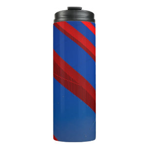 Red and blue digital wallpaper thermal tumbler