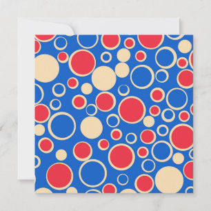 Red And Blue Dots On Blue  Holiday Card