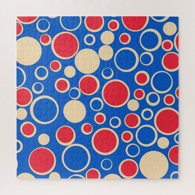 Red And Blue Dots On Blue  Jigsaw Puzzle (Vertical)