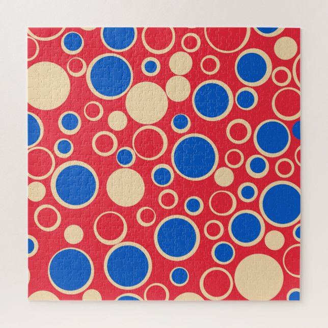Red And Blue Dots On Red  Jigsaw Puzzle (Vertical)