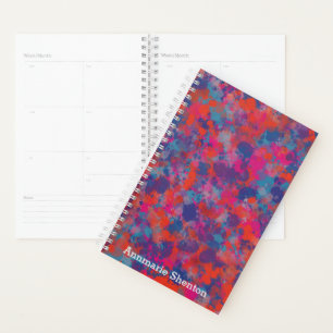 Red and Blue Drops Abstract Design Planner