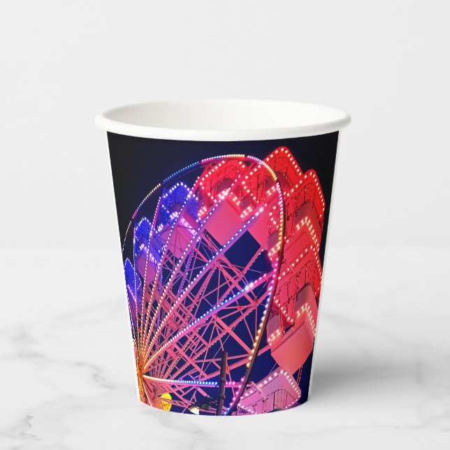 Red and blue Ferris wheel  Paper Cups (Front)