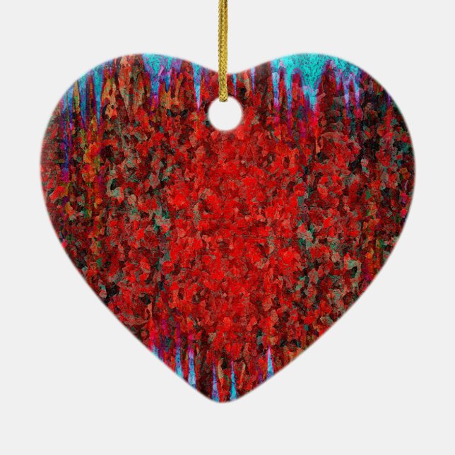Red and blue fire and ice ceramic ornament (Back)