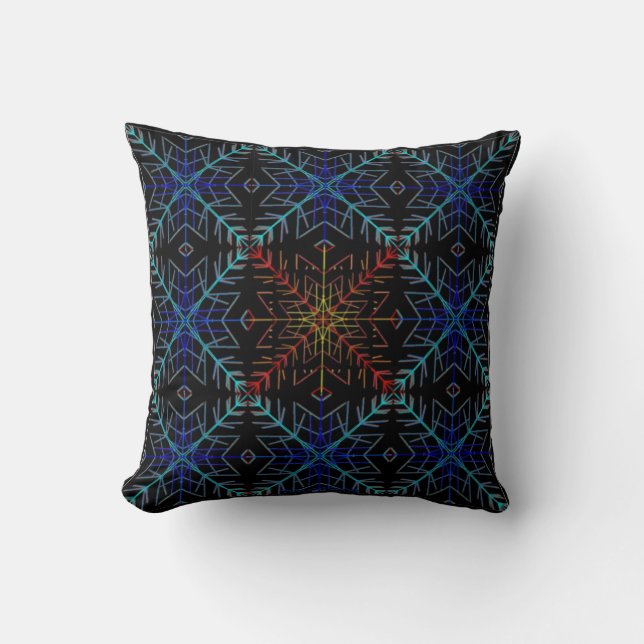Red and Blue Flakes Cushion (Front)