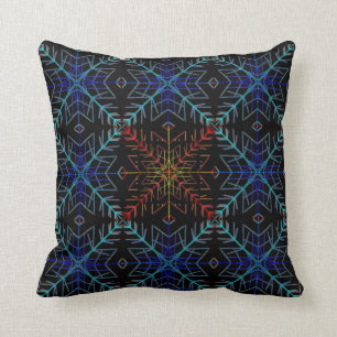 Red and Blue Flakes Cushion