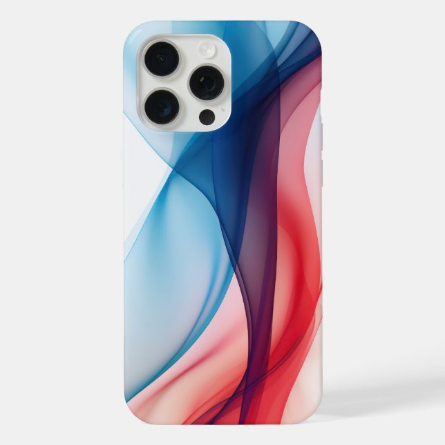 Red and blue flowing transparent forms iPhone case (Back)