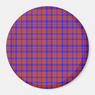 Red and Blue Geometric Plaid Magnet