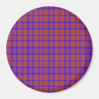 Red and Blue Geometric Plaid Magnet
